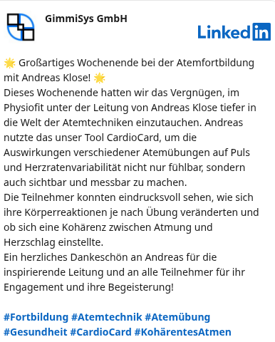 GimmiSys bei LinkedIn