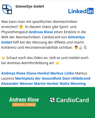 GimmiSys bei LinkedIn